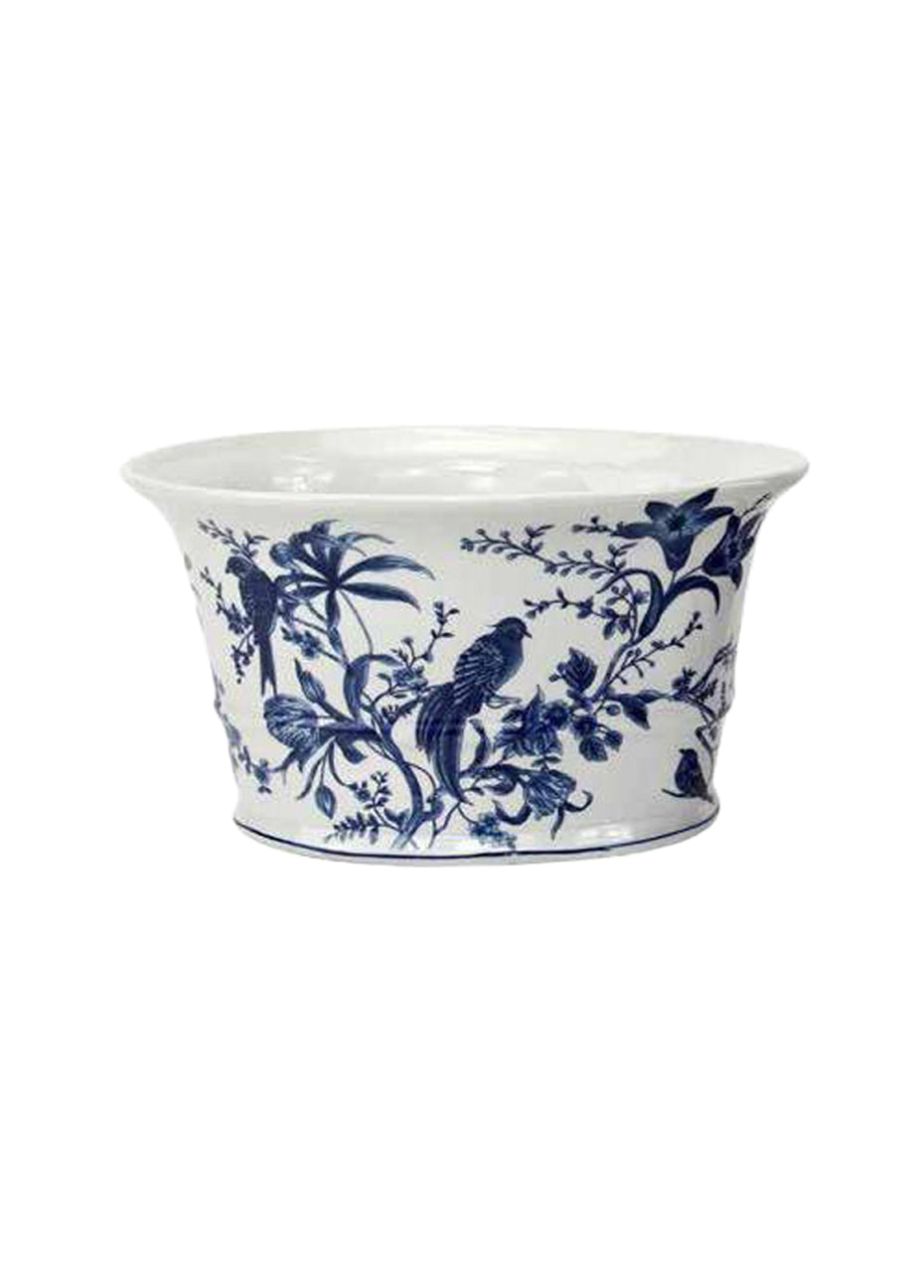 Ceramic Pot - Bird of Paradise - Large Pink Tartan