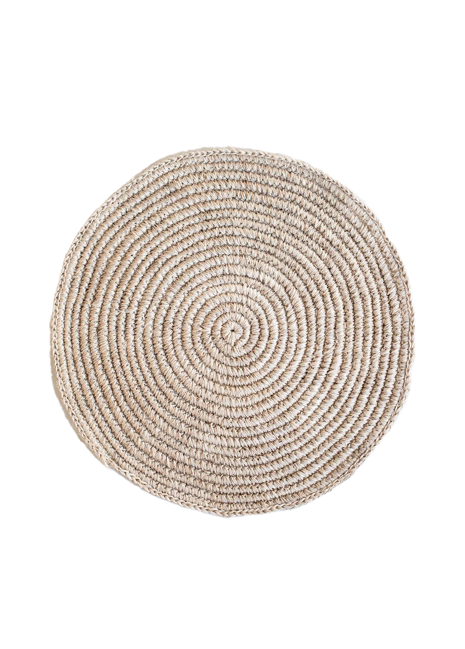 Placemat Handwoven Fique - Natural Pink Tartan
