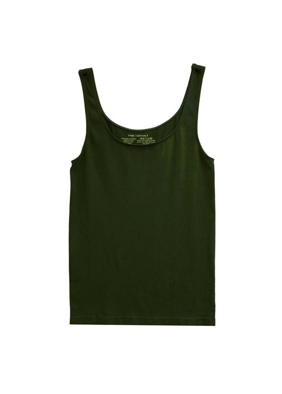 Seamless Luxe Tank - Army Pink Tartan