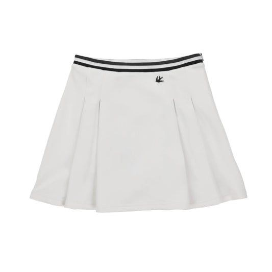 Striped Airloft Pleated Skirt - White/Black