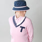 Contrast Bar Stripe V-Neck Sweater - Pink