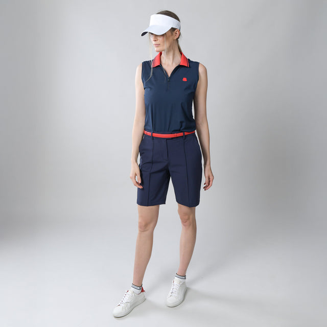 Sleeveless Polo - Navy