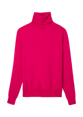 Stretch Merino Turtleneck - Fuchsia