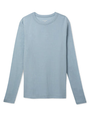 Merino Rib LS Tee - Light Blue