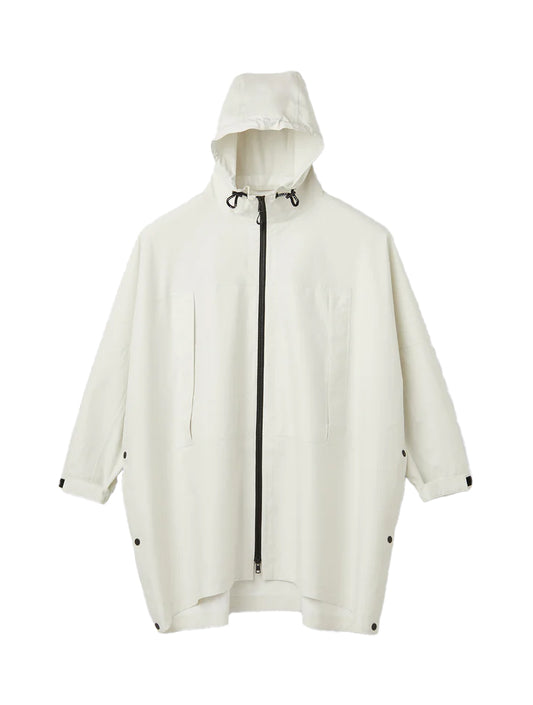 Unisex Packable Hooded Poncho - White