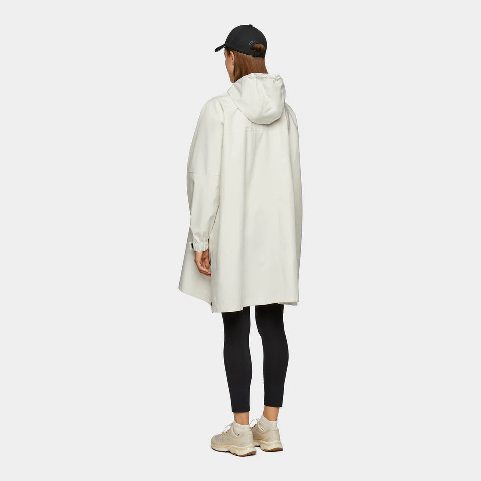 Unisex Packable Hooded Poncho - White