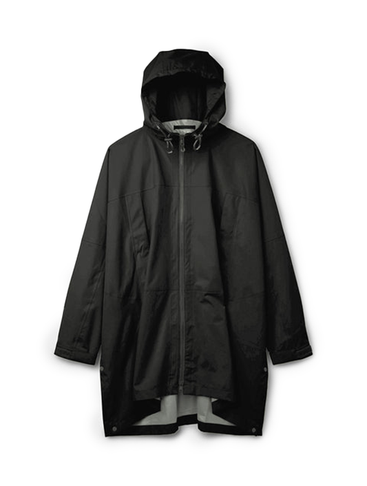 Unisex Packable Hooded Poncho - Black