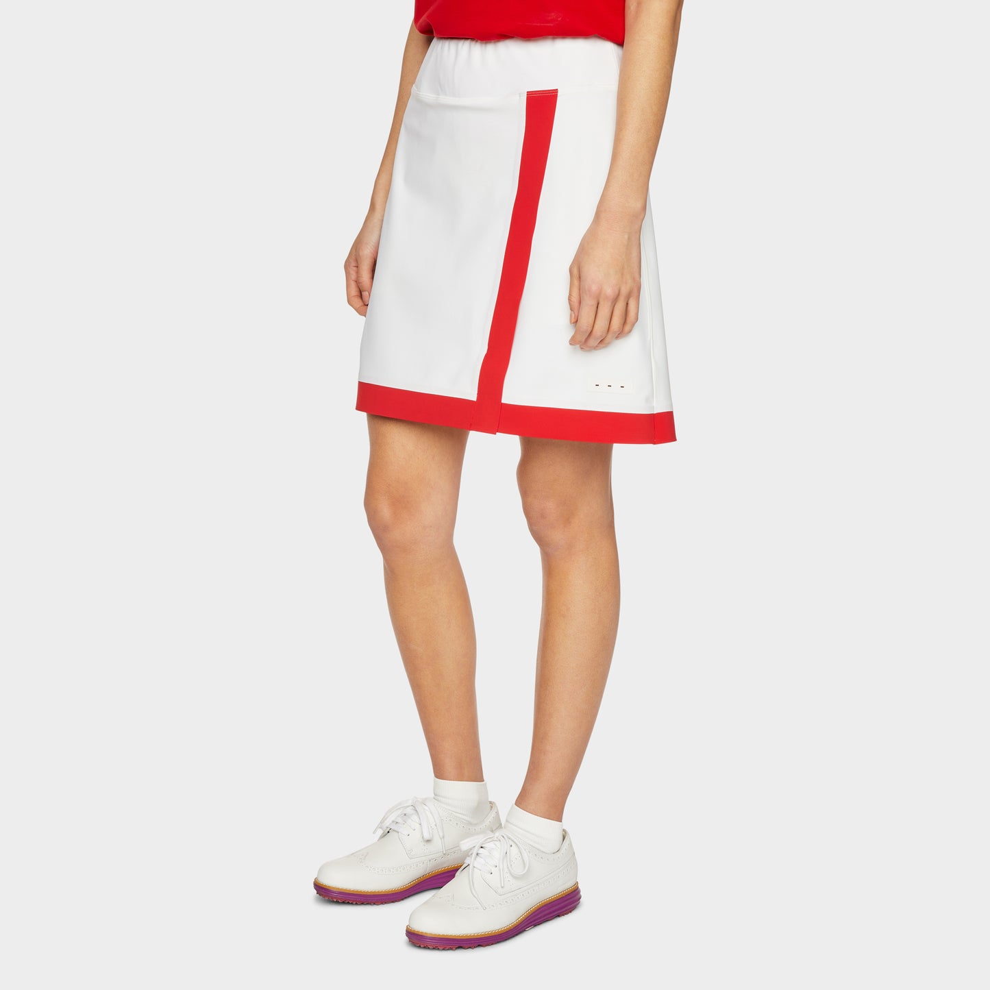 Contrast Stripe Skort - White