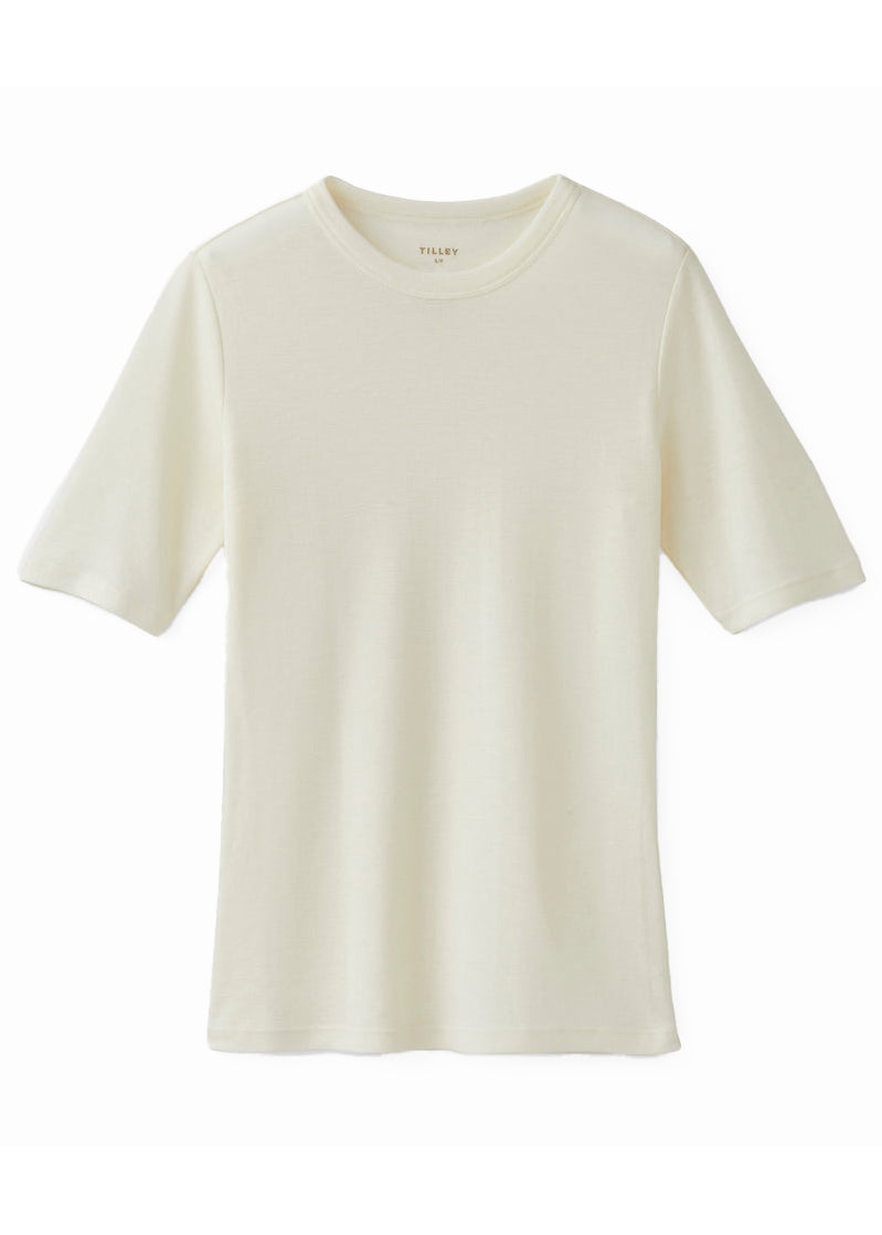 Merino Rib Fitted Tee - Off White