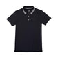 Pleated Collar Polo - Navy/White