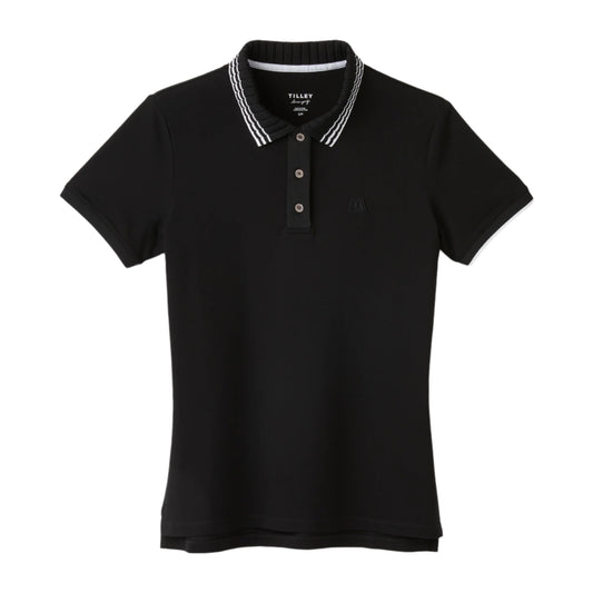 Pleated Collar Team Polo - Black
