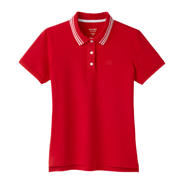 Pleated Collar Polo - Red