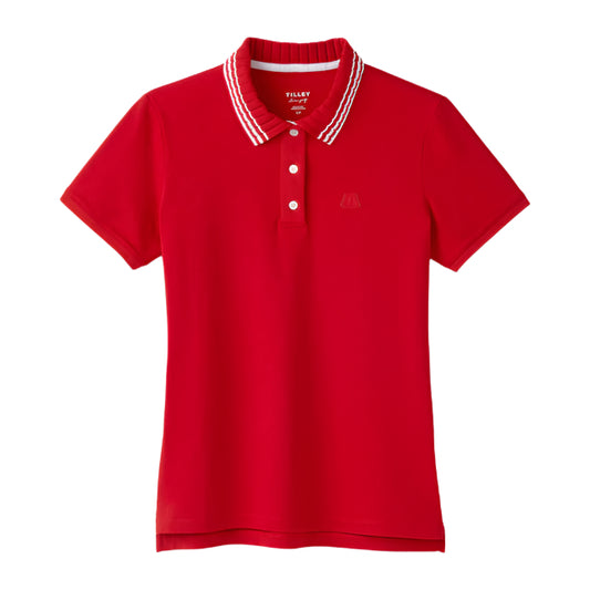 Pleated Collar Polo - Red