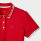 Pleated Collar Polo - Red