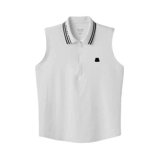 Sleeveless Polo - White