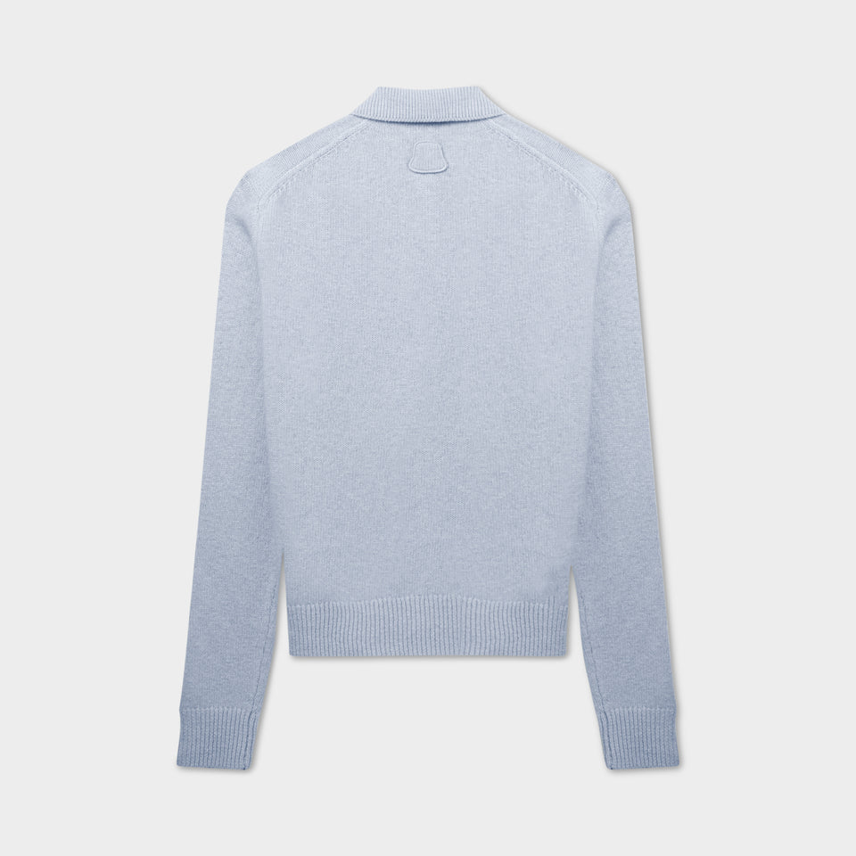 Merino Cashmere Polo - Light Blue