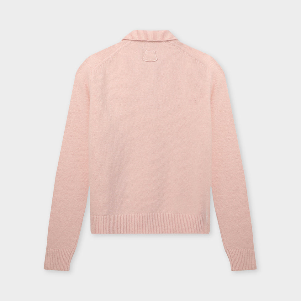 Merino Cashmere Polo - Light Pink