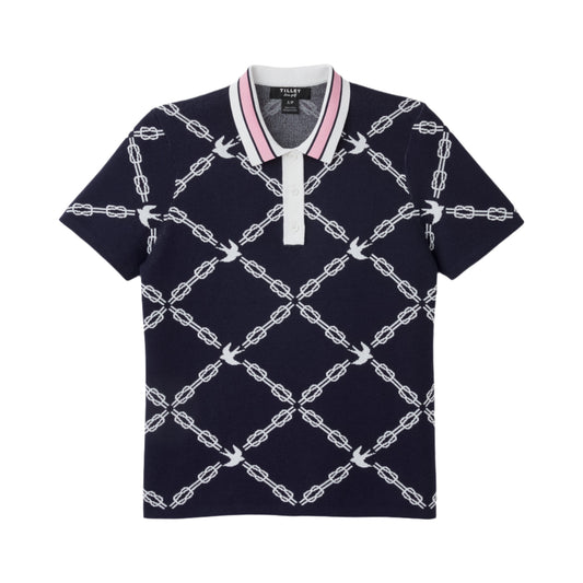 Birdie Jacquard Polo - Navy