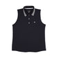 Sleeveless Pique Polo - Navy/White