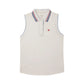 Sleeveless Pique Polo - White/Red