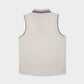 Sleeveless Pique Polo - White/Red