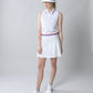 Sleeveless Pique Polo - White/Red