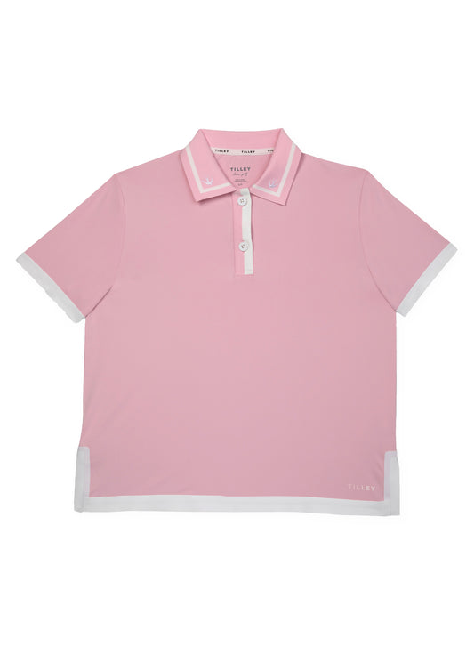 Boxy Polo - White/Pink