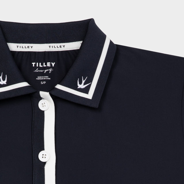 Boxy Polo - Navy/White