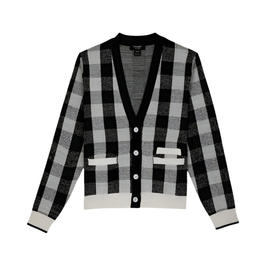 Gingham Cardigan - Black