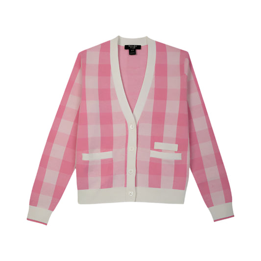 Gingham Cardigan - Pink