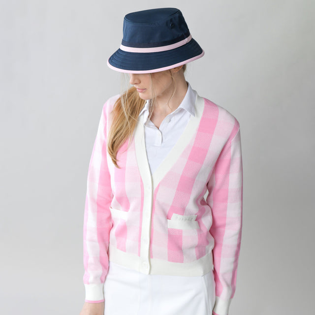 Gingham Cardigan - Pink