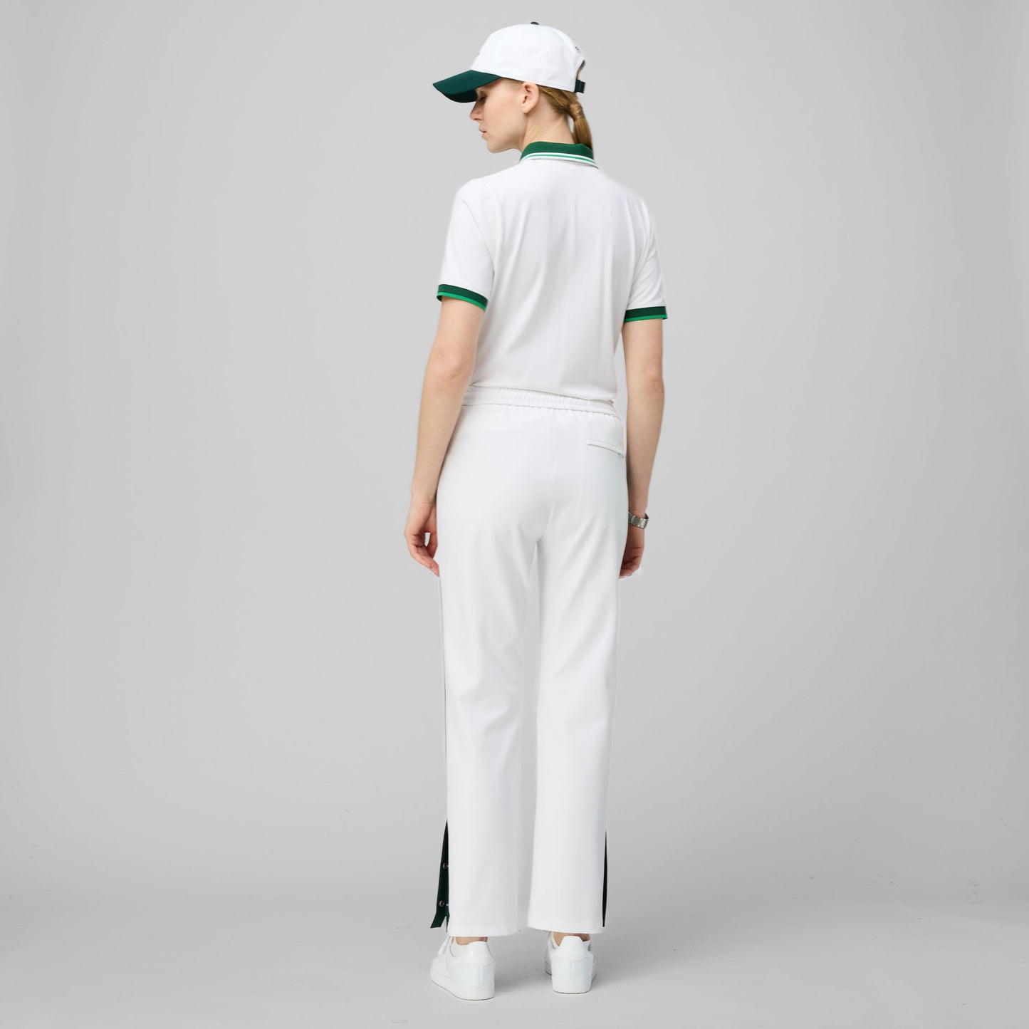 Striped Sport Pant - White/Pine Green