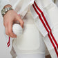 Ribbon Pleated Skirt - White/Sport Red