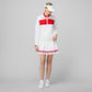 Ribbon Pleated Skirt - White/Sport Red