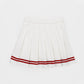 Ribbon Pleated Skirt - White/Sport Red