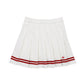 Ribbon Pleated Skirt - White/Sport Red