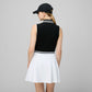 Supima Pique Sleeveless Polo - Black/White
