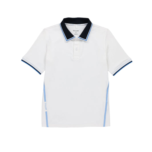 Tech Jersey Club Polo - White/Powder Blue