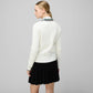T Cardigan - White/Pine Green