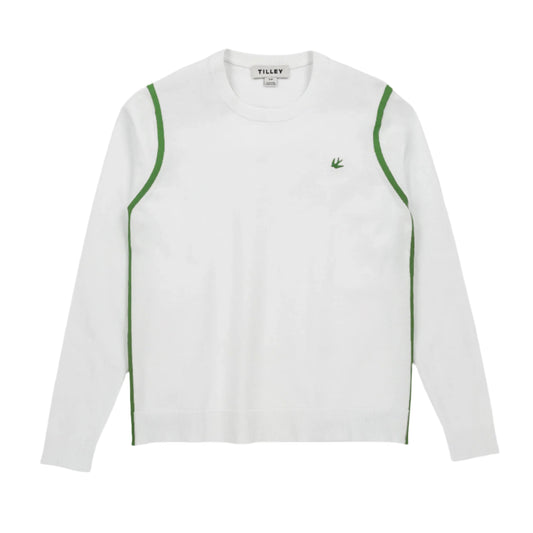 Classic Crewneck Sweater - White/Green