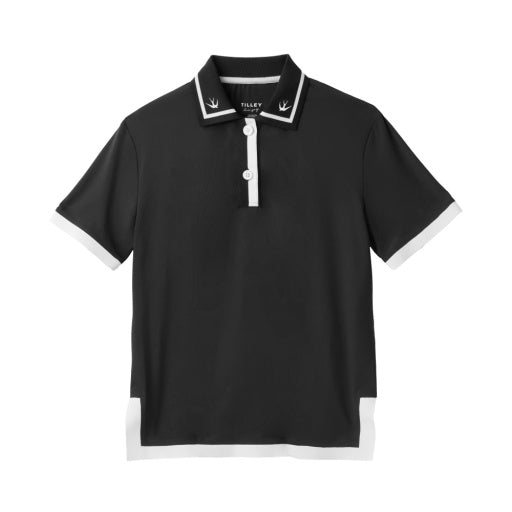 Womens Boxy Polo - Black/White