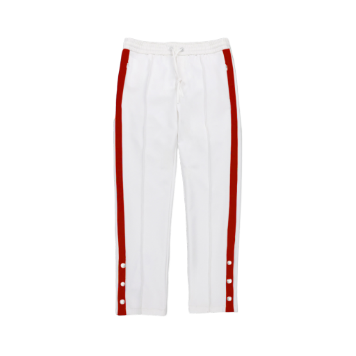 Womens Striped Sport Pant - White/Sport Red