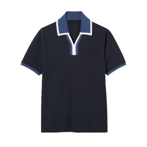 Open Collar Polo - Navy