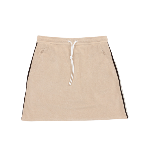 Terry Ribbon Skirt - Tan/Coffee