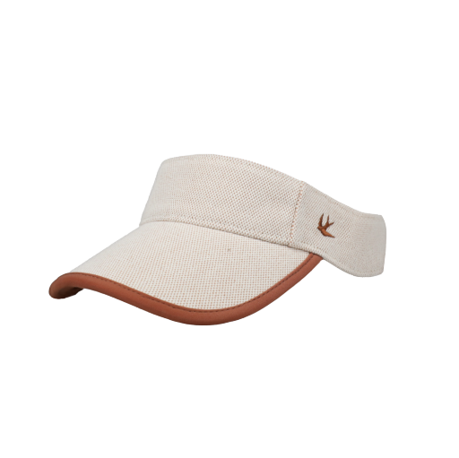 Leather Canvas Visor - Tan