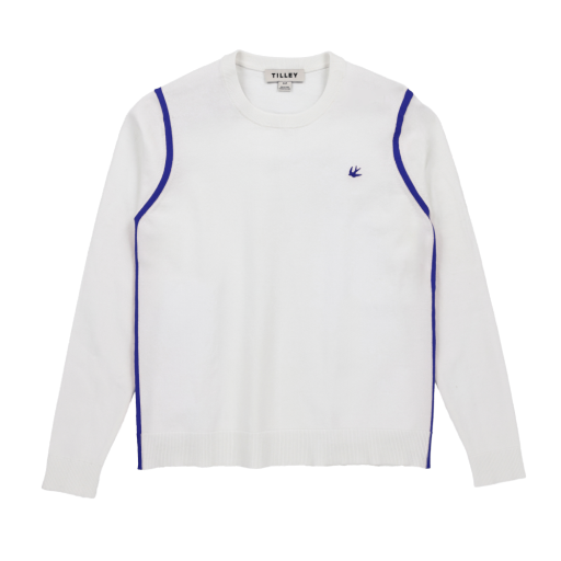 Classic Crewneck - White/Cobalt