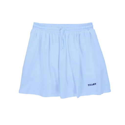 Preppy Pique Mini Skirt - Baby Blue/Navy