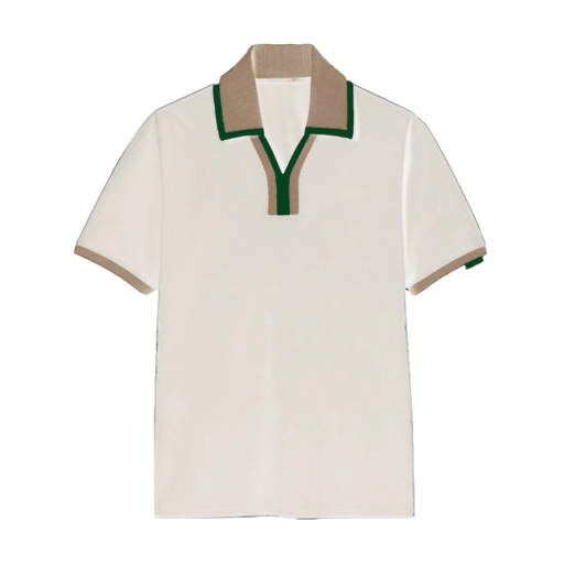 Open Collar Polo - White