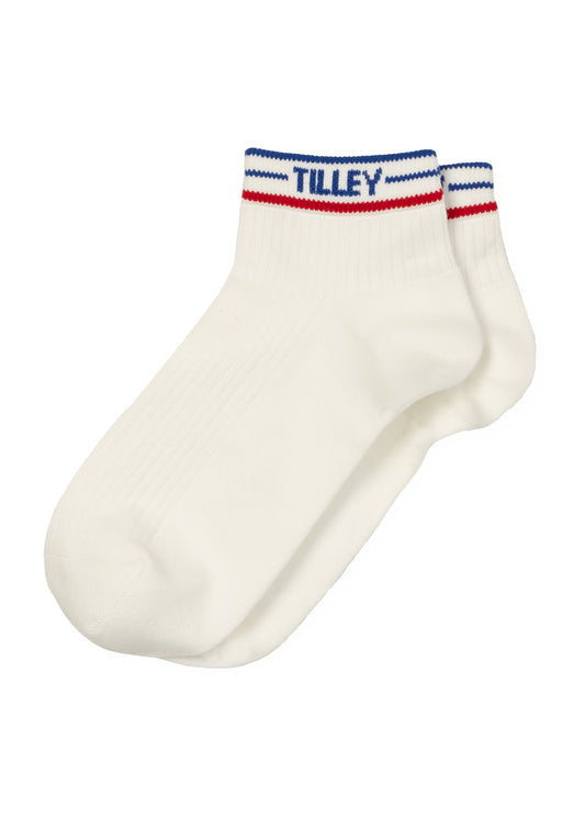 Tipped Ankle Sock - White/ Red/ Blue