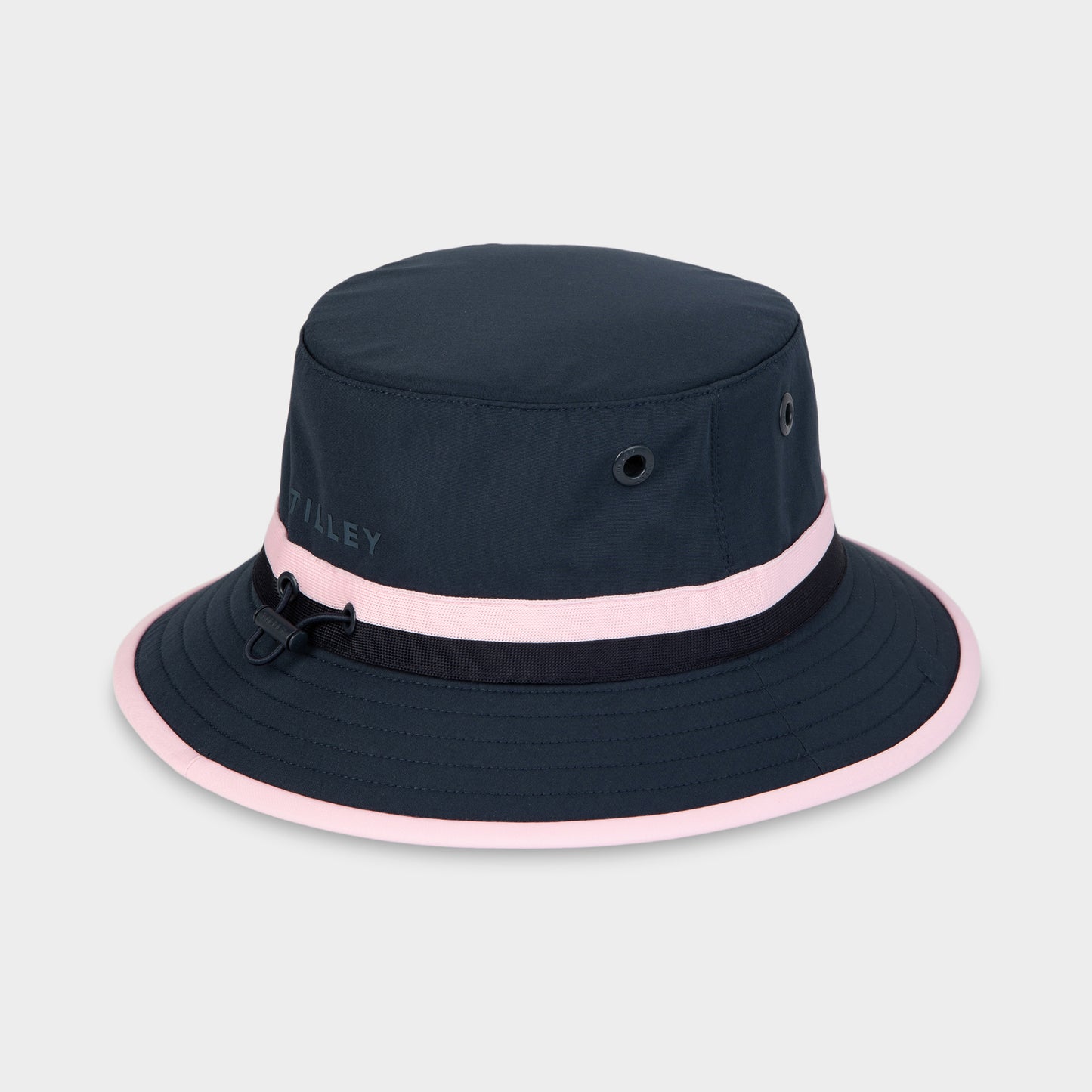 Ribbon Bucket - Navy/Pink Stripe